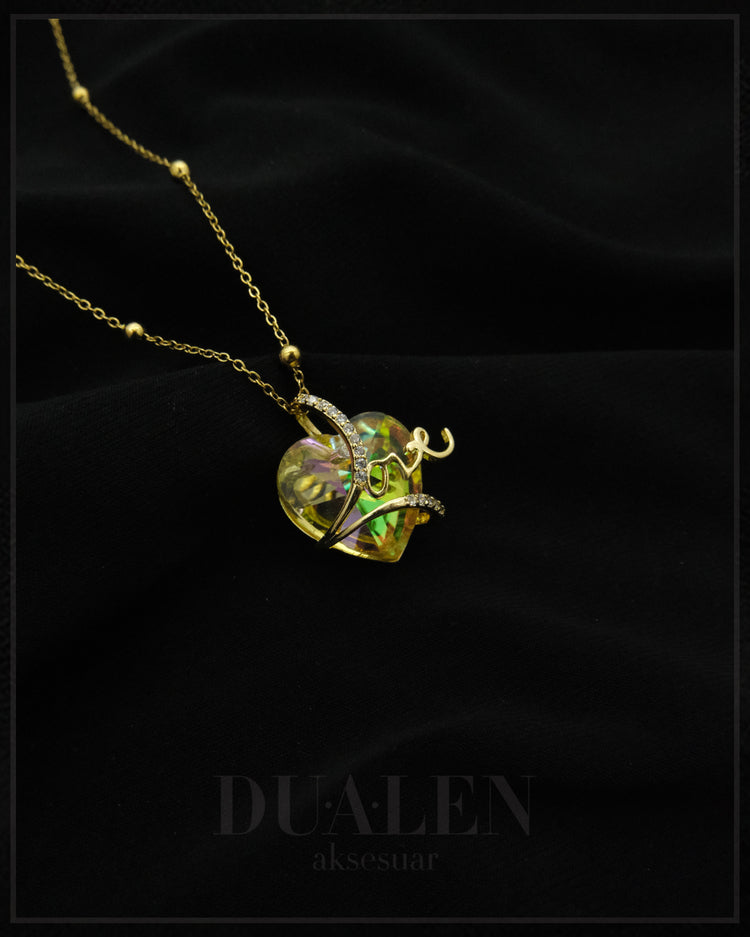 Aşkın Kalbi Çelik Kolye ( Gold )