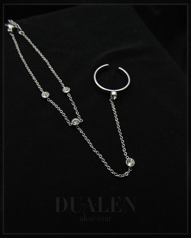 Taşlı Şahmeran Çelik Bileklik ( Silver )