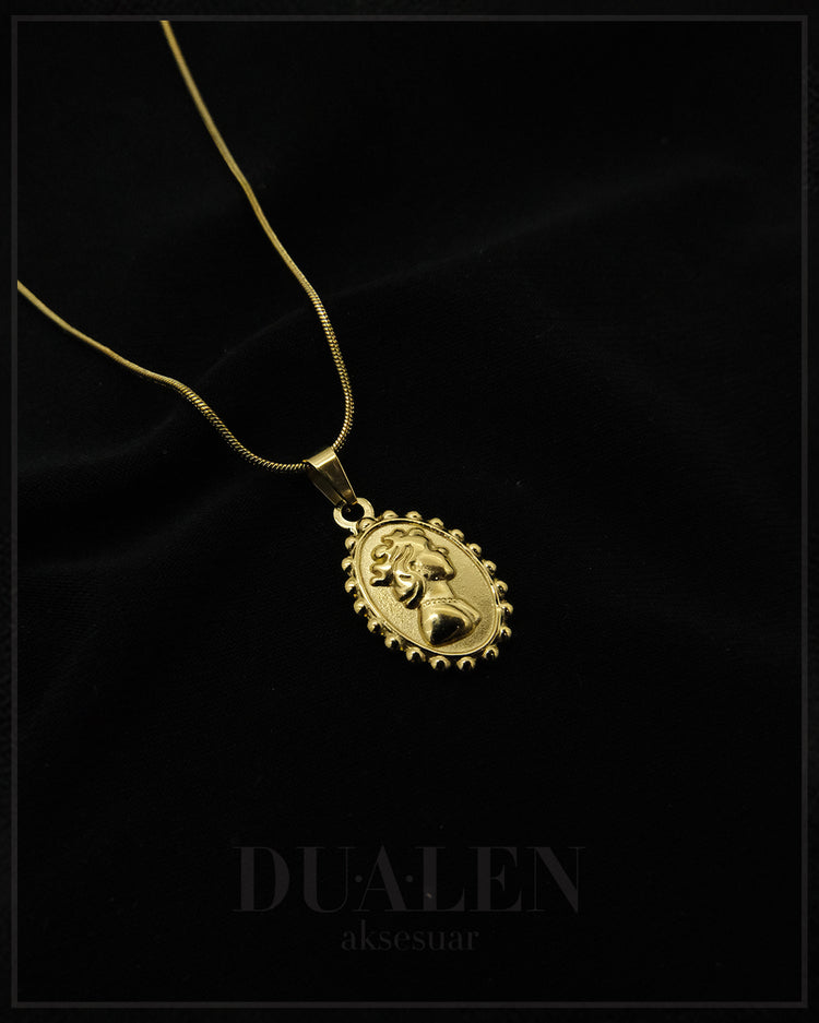 Vintage Çelik Kolye ( Gold )